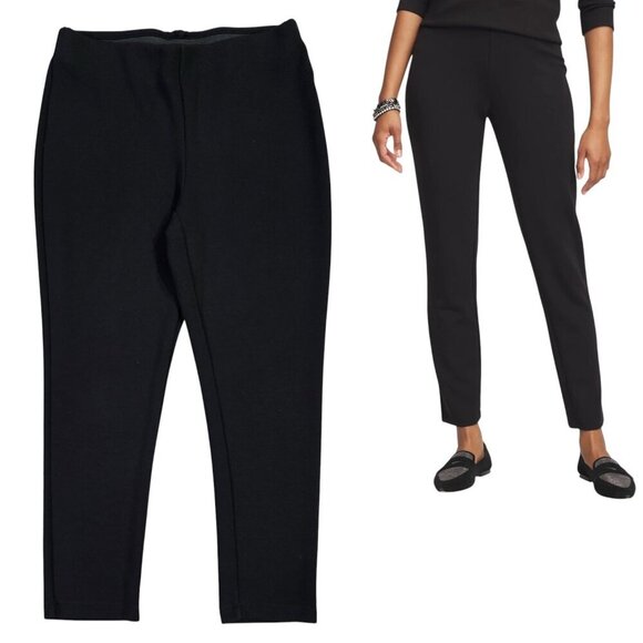 Chico's Zenergy Black Pull On Hollywood Elastic Waist Scuba Pants Capsule - Picture 1 of 9